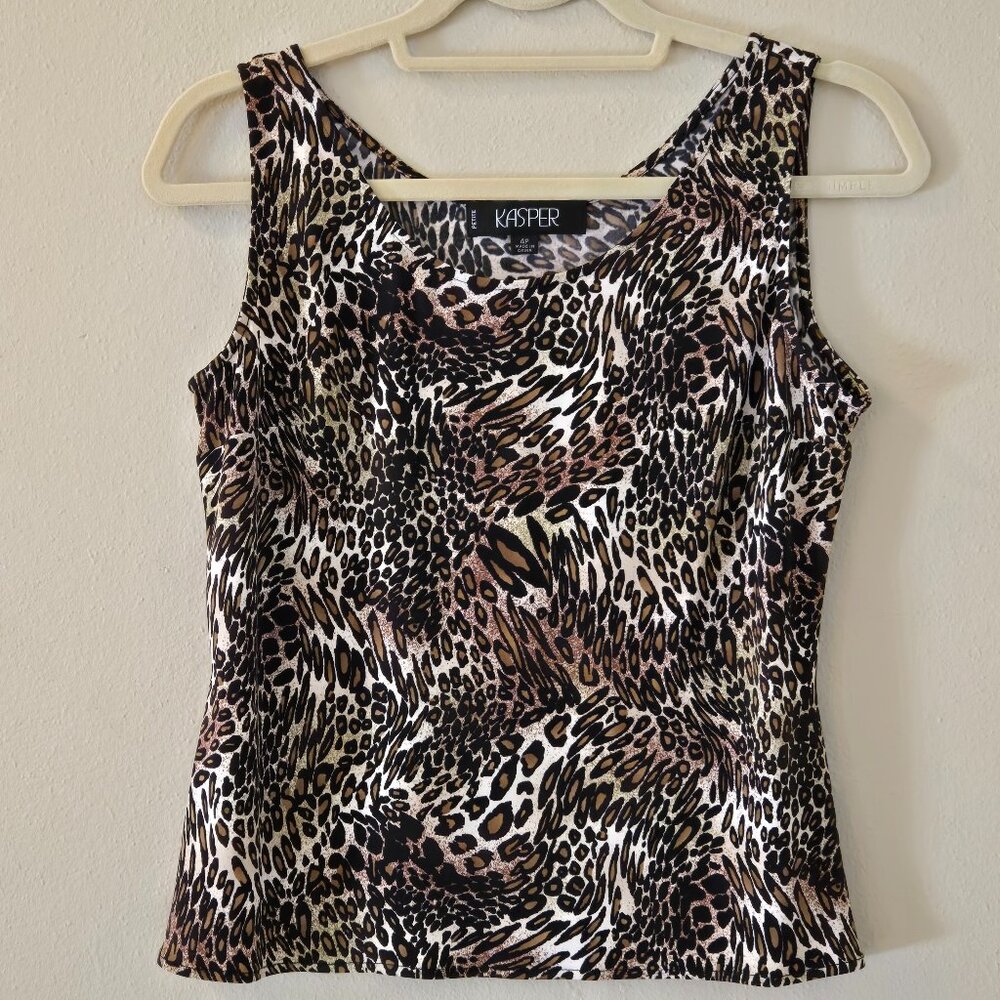 Kasper Petite Animal Print Tank/Shell - 4P